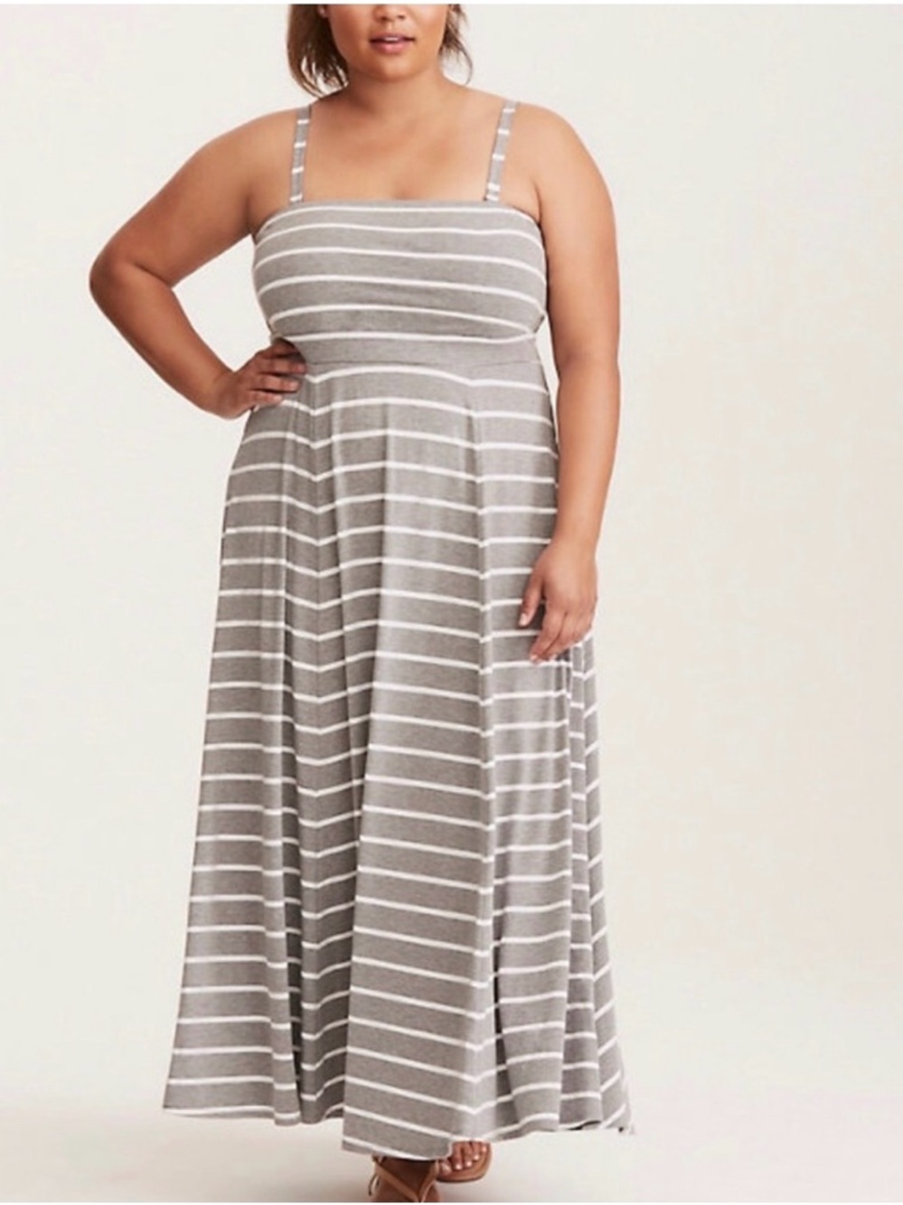 NWT TORRID Gray Strapless Jersey Maxi Dress